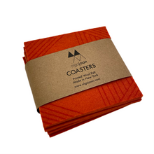 Load image into Gallery viewer, Wool Coaster - Red Zig Zag on Tomato