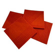 Load image into Gallery viewer, Wool Coaster - Red Zig Zag on Tomato
