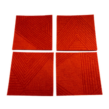 Load image into Gallery viewer, Wool Coaster - Red Zig Zag on Tomato