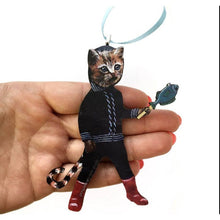 Load image into Gallery viewer, Cat with Fish Stick Ornament