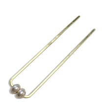 Load image into Gallery viewer, Chunky Double Pearls Hair Fork