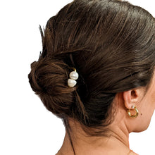Load image into Gallery viewer, Chunky Double Pearls Hair Fork