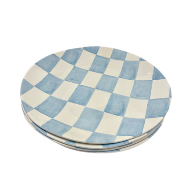 Melamine Checker Dinner Plates Set of 4