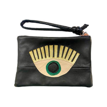 Load image into Gallery viewer, Abundance Leather Clutch - Green Eye

