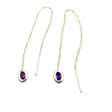 Load image into Gallery viewer, Silver Thelma Threader Earrings
