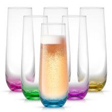 Load image into Gallery viewer, Hue Colored Champagne Glasses, Set of 6