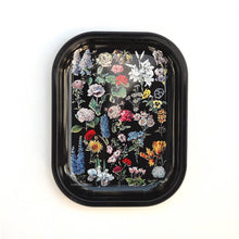 Load image into Gallery viewer, Small Metal Black Fleurs Ritual Tray