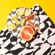 Load image into Gallery viewer, Black & White Squiggle Organic Tea Towel