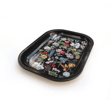 Load image into Gallery viewer, Small Metal Black Fleurs Ritual Tray