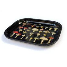 Load image into Gallery viewer, Small Metal Black Mushroom Ritual Tray