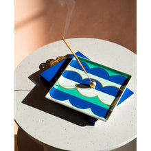 Load image into Gallery viewer, Riviera Wave Blue Ceramic Tray