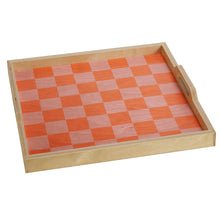 Load image into Gallery viewer, Checker Serving Tray Game Set - Orange