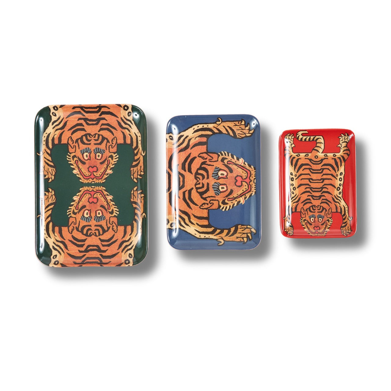 Set of 3 Tibetan Tiger Trays