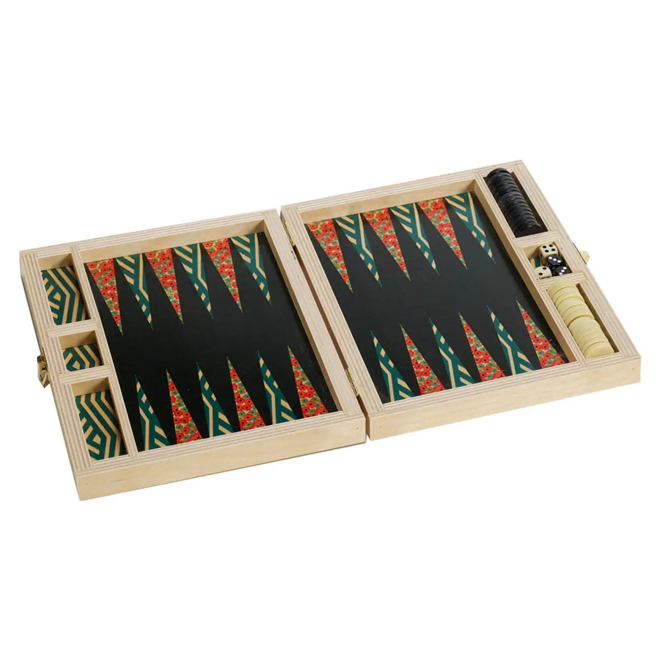 Poppy Red Travel Backgammon Set