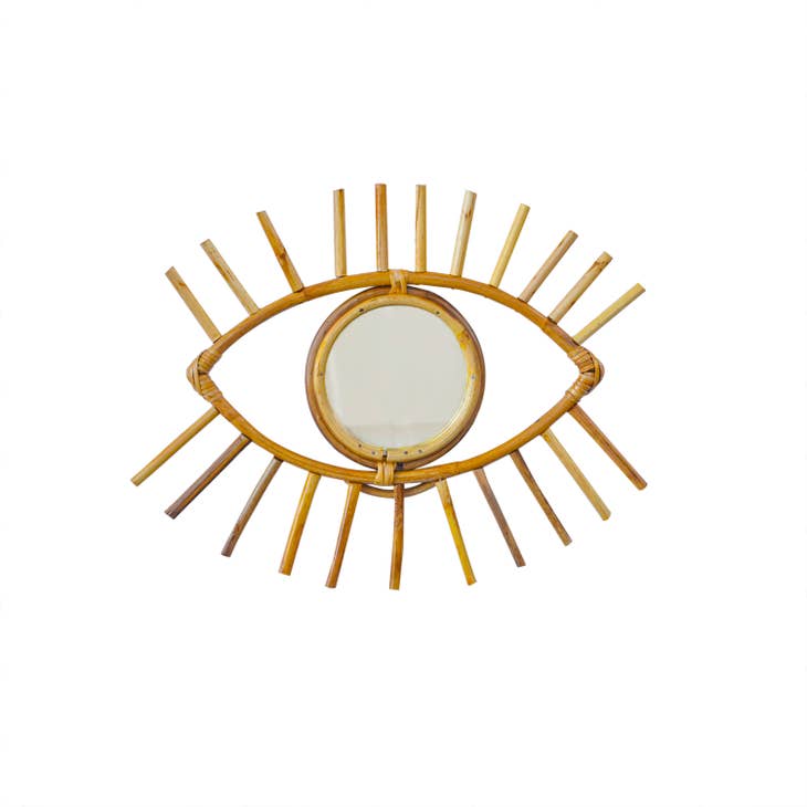 Rattan Cane Eye Mirror