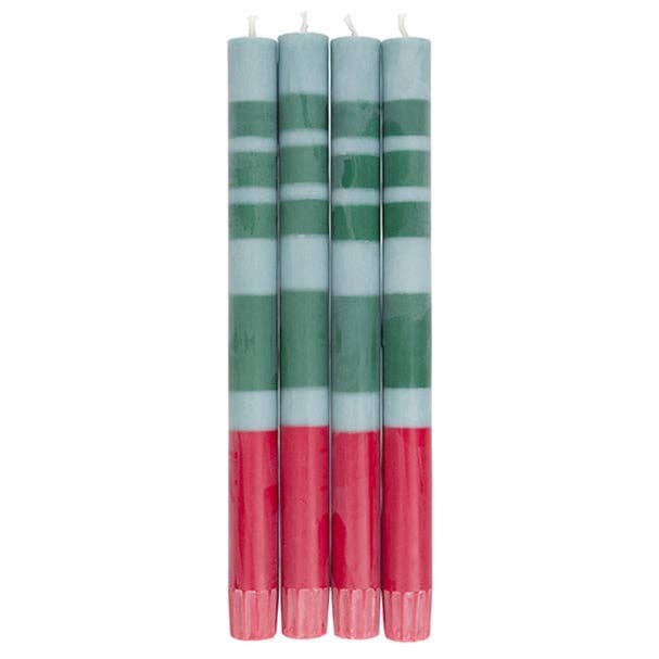 Thick Striped Candles - Set of 4