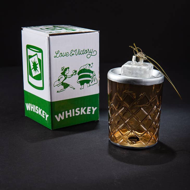 Whiskey on the Rocks Cocktail Ornament