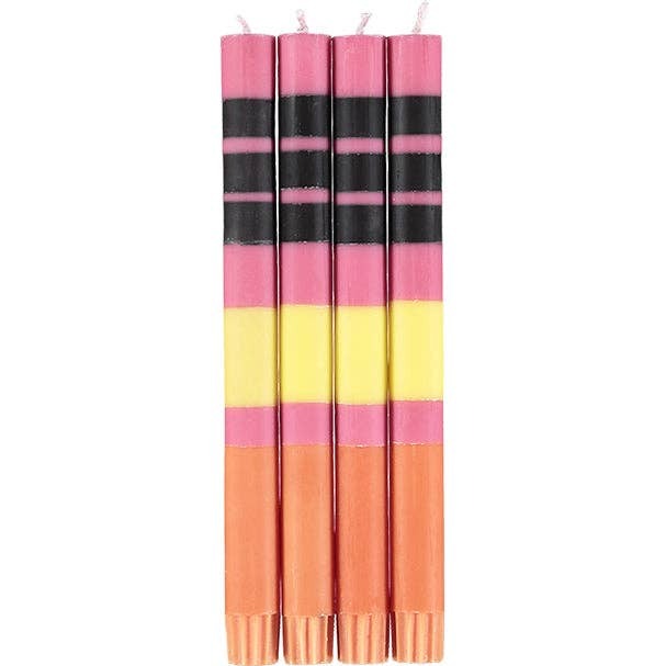 Thick Striped Candles - Set of 4