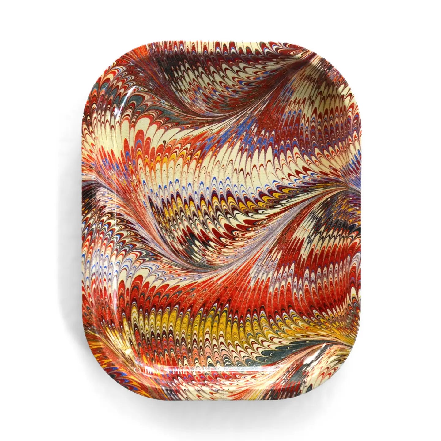 Small Marbled Red and Gold Tray