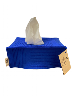 Long Wool Tissue Box - Blue