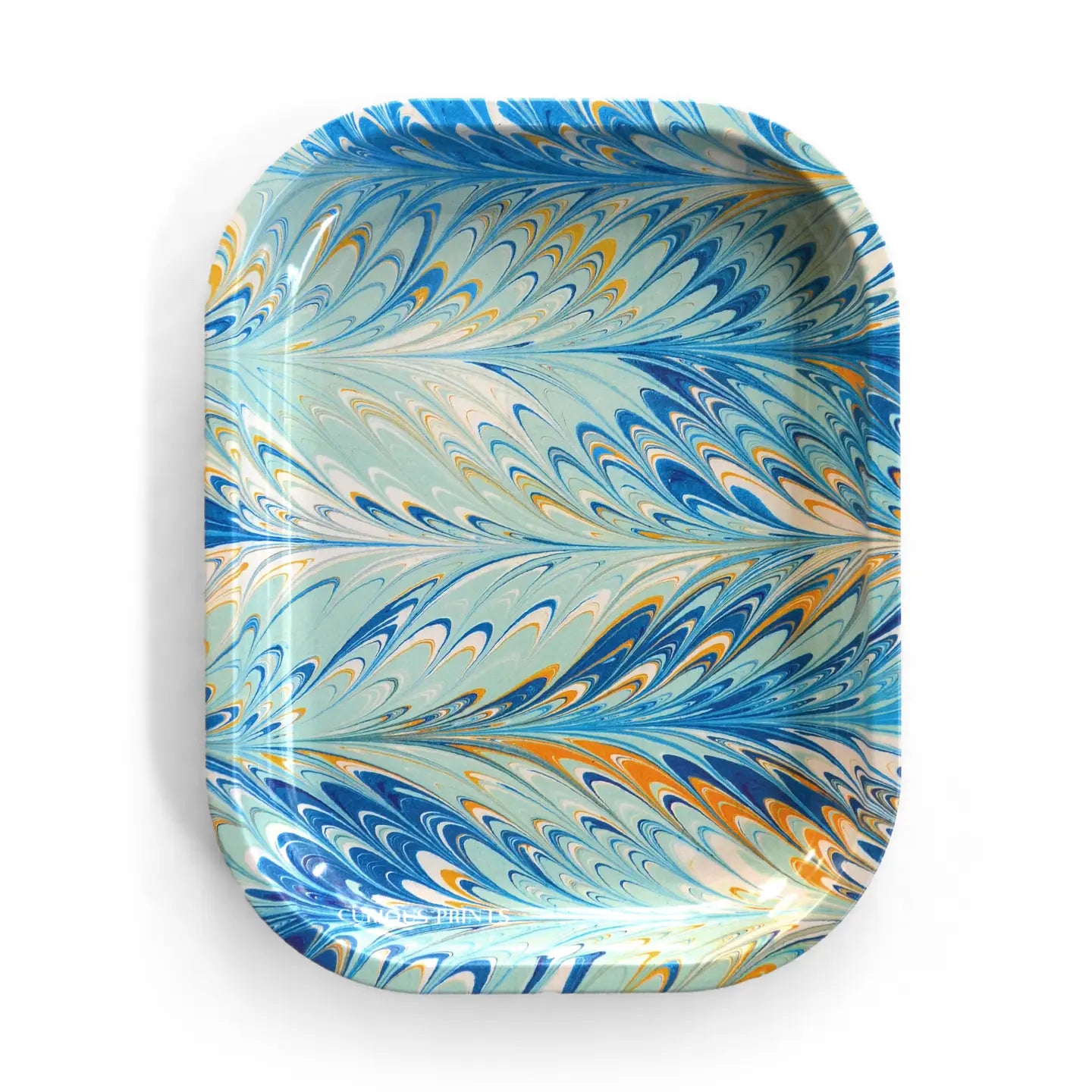 Small Marbled Pastel Blue Tray