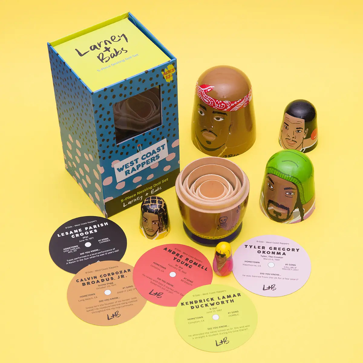 Wooden Nesting Dolls - West Coast Rappers