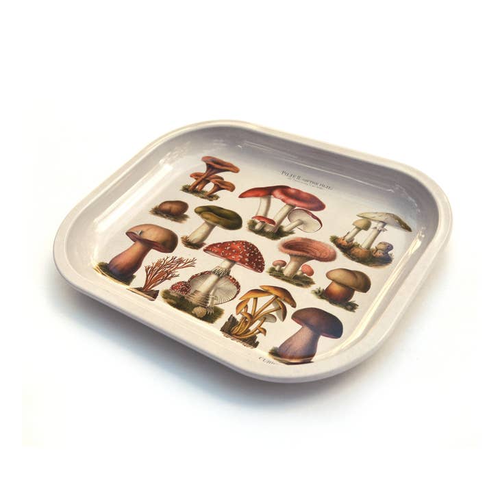 Small Metal Tan Mushroom Tray