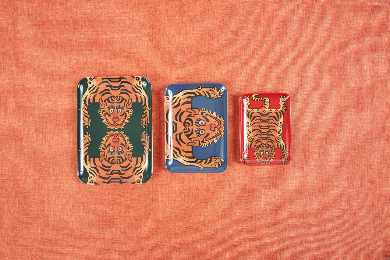 Set of 3 Tibetan Tiger Trays