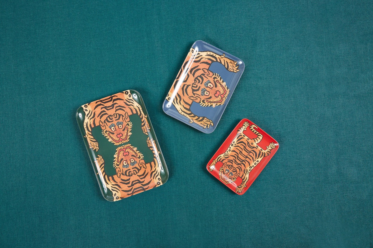 Set of 3 Tibetan Tiger Trays