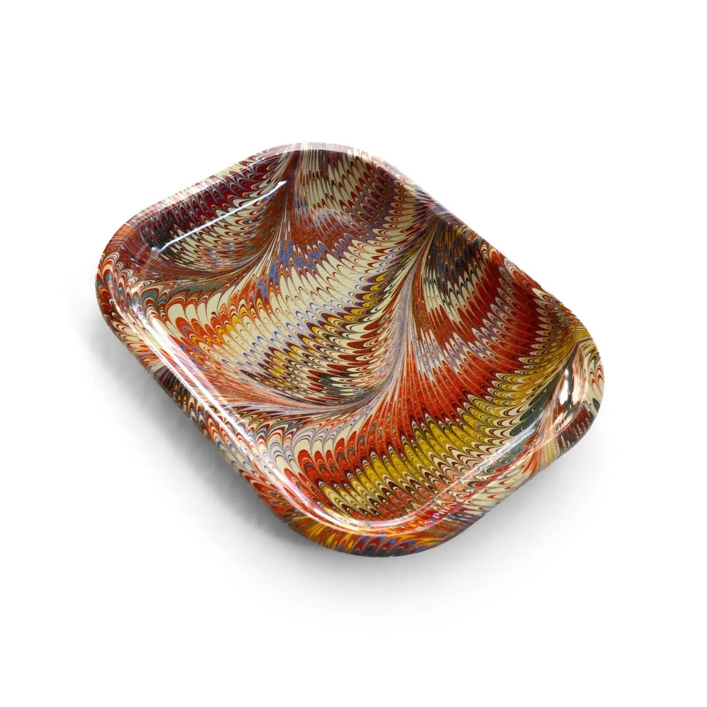 Small Marbled Red and Gold Tray