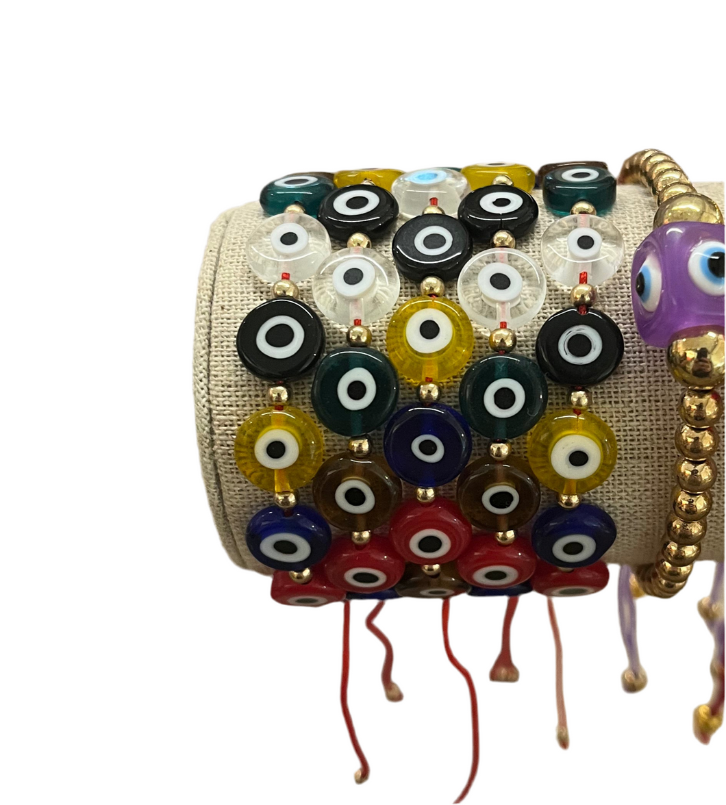 Multiple glass eye bracelet