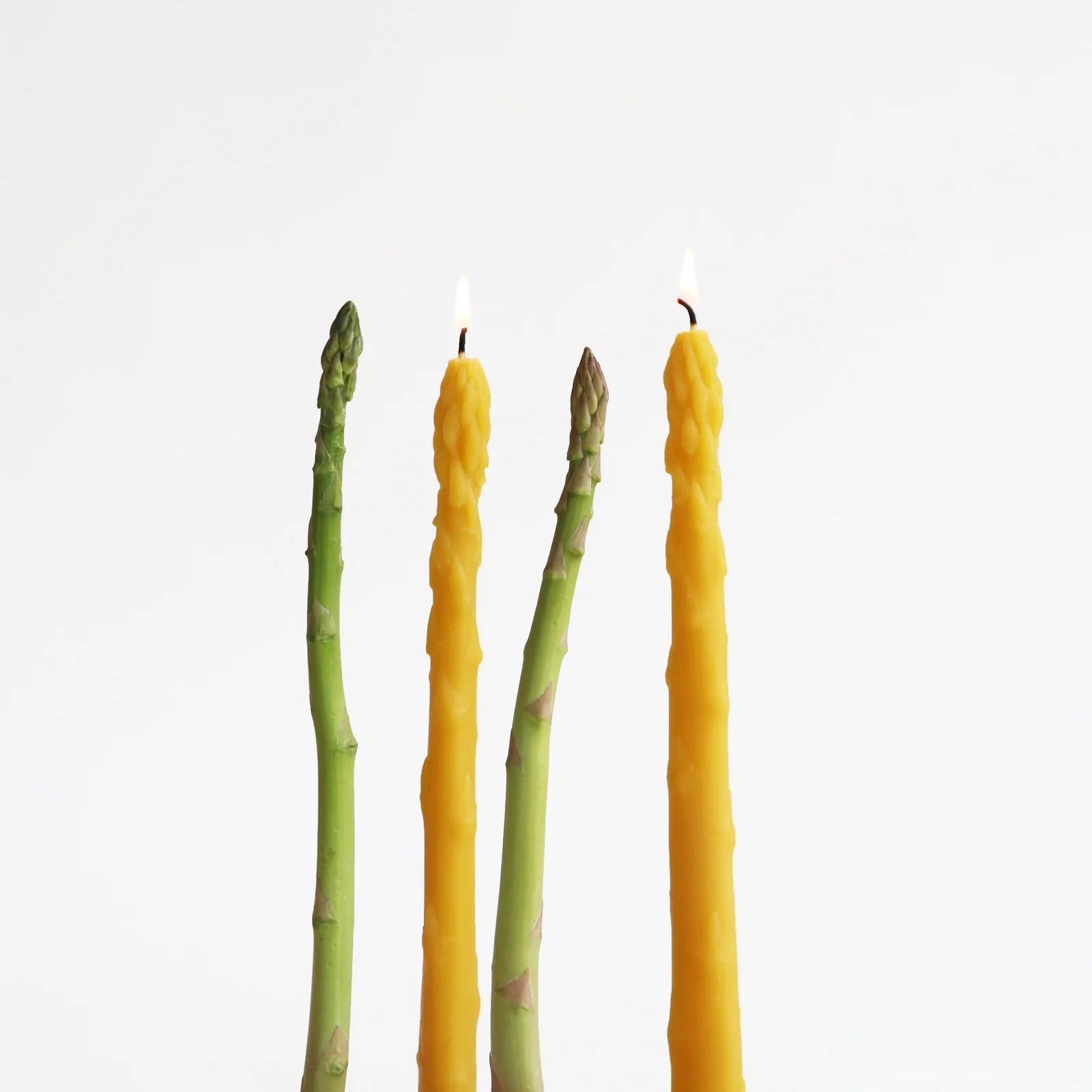 Yellow Asparagus Beeswax Taper Candle