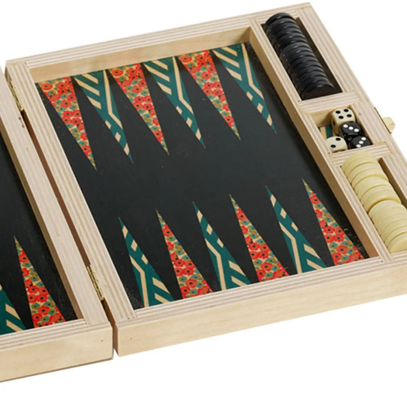 Poppy Red Travel Backgammon Set