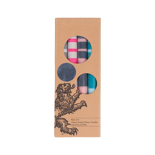 Striped Mixed Candles - Set of 4