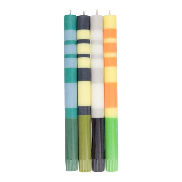 Striped Mixed Candles - Set of 4