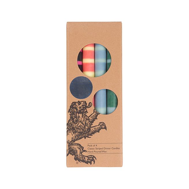Striped Mixed Candles - Set of 4