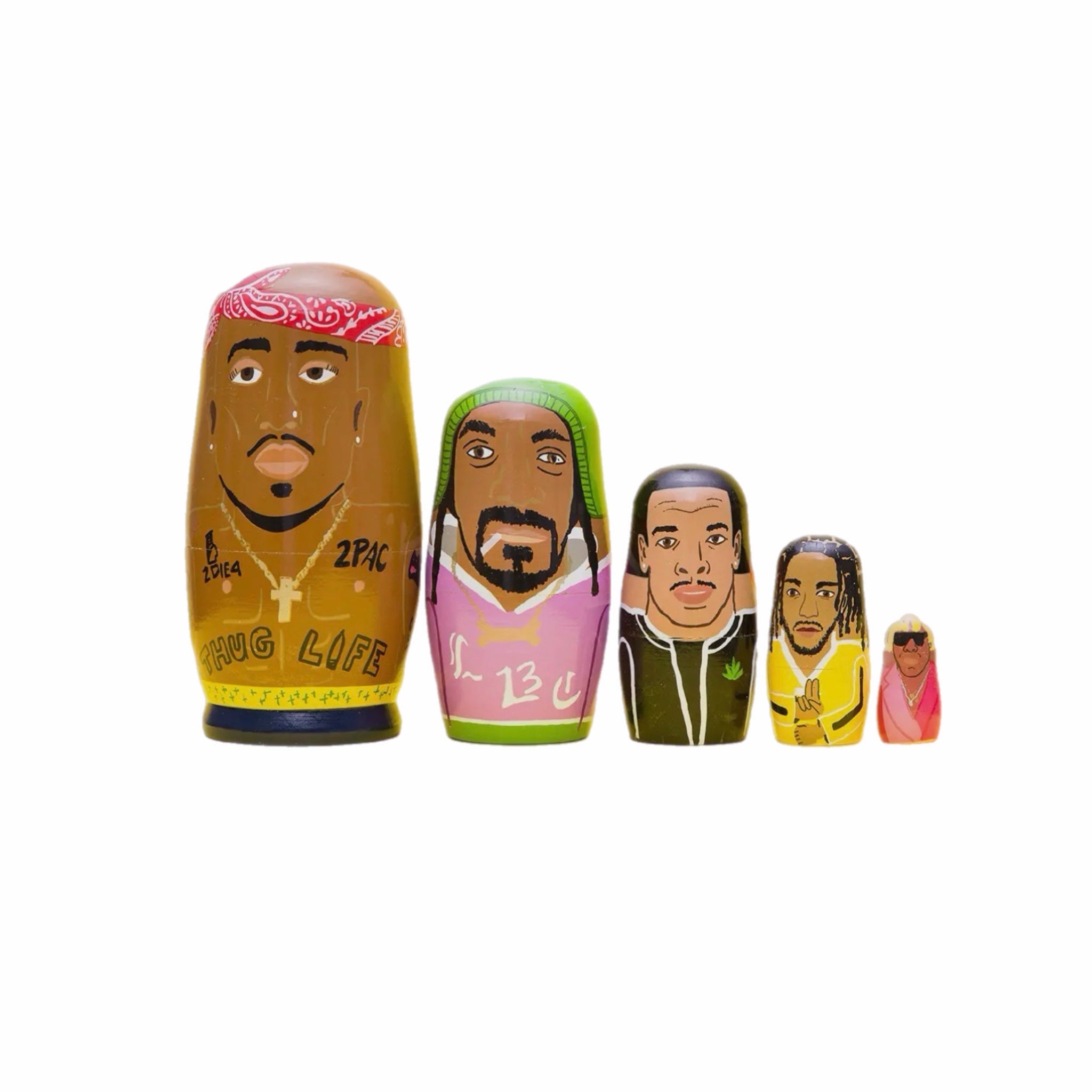 Wooden Nesting Dolls - West Coast Rappers