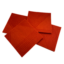 Load image into Gallery viewer, Wool Coaster - Red Zig Zag on Tomato
