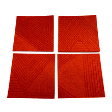 Load image into Gallery viewer, Wool Coaster - Red Zig Zag on Tomato
