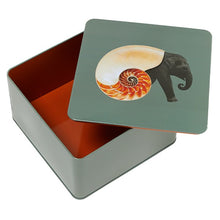 Load image into Gallery viewer, Shellephant Square Metal Tin Box
