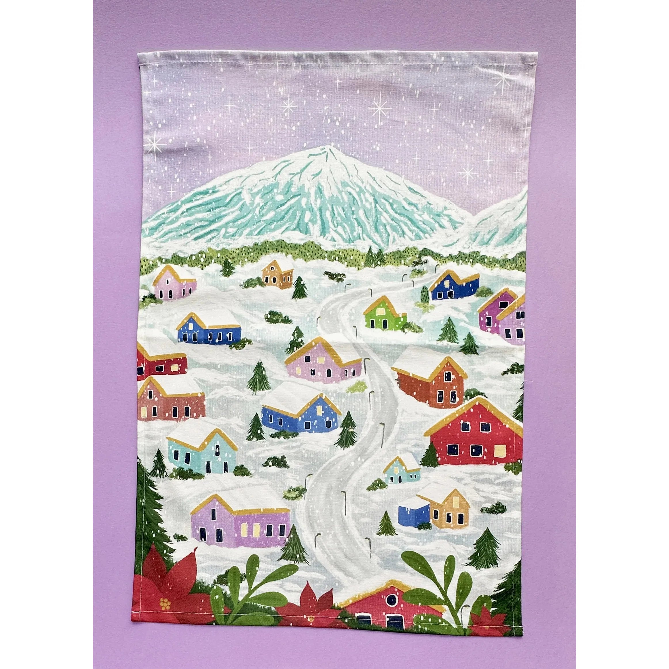 Winter Village Tea Towel