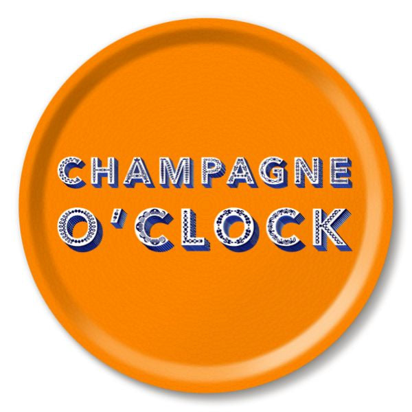 Champagne O’Clock Round Tray