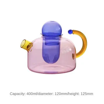 Multicolor Glass Teapot Set
