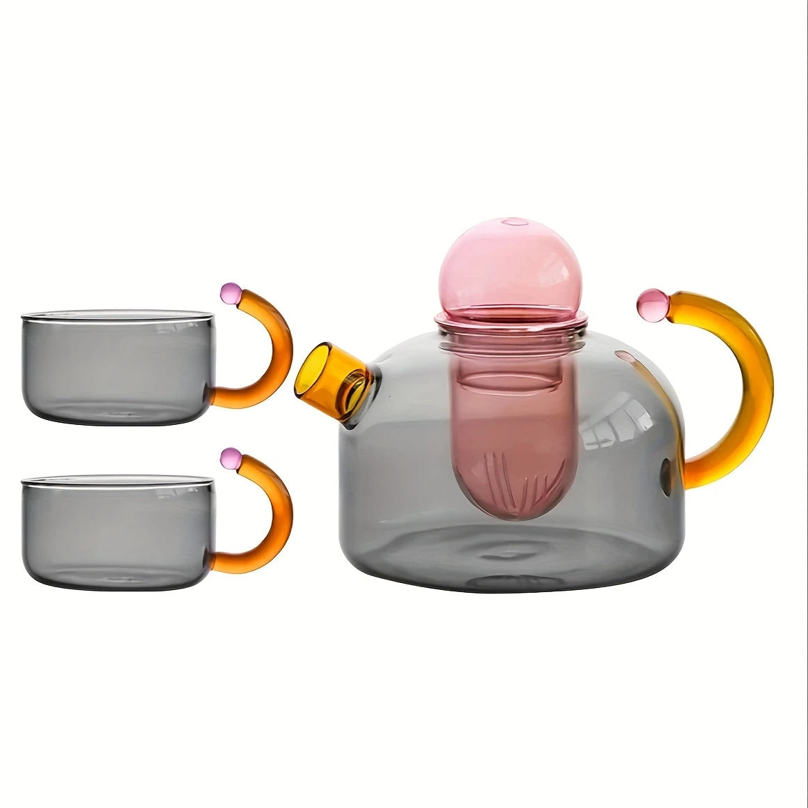 Multicolor Glass Teapot Set