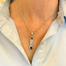 Load image into Gallery viewer, Ophelia Four Gemstone Silver Pendant Necklace - Amethyst/Topaz
