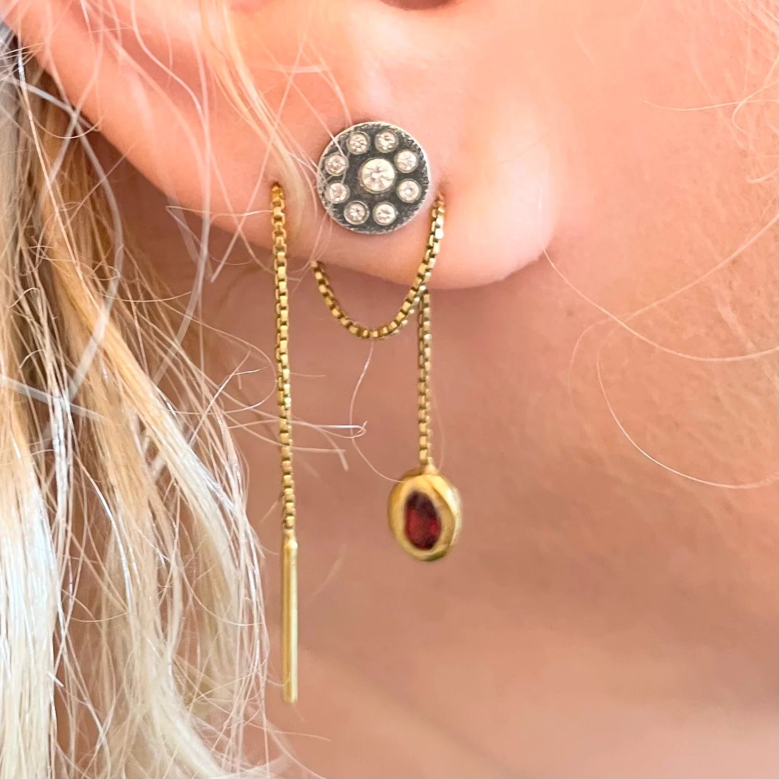 Gold Thelma Threader Earrings