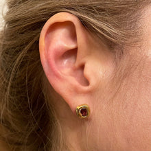 Load image into Gallery viewer, Stella Stud Earrings - Gold/Garnet
