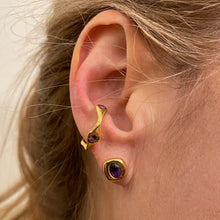 Load image into Gallery viewer, Chloe Three Stone Ear Cuff - Gold/Amethyst
