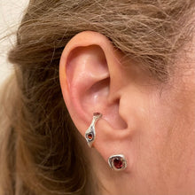 Load image into Gallery viewer, Chloe Three Stone Ear Cuff - Silver/Garnet
