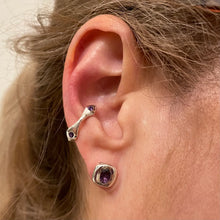 Load image into Gallery viewer, Chloe Three Stone Ear Cuff - Silver/Amethyst
